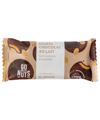 Palets Chocolat au Lait Fourrés au Beurre de Cacahuètes 2X17G Go Nuts Bio