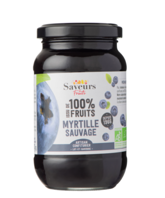 Wild Blueberry Jam 100% Pure Fruit 310g Organic